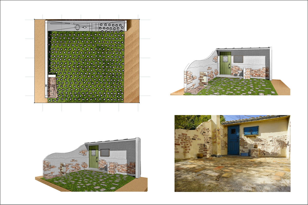 ガーデンデザインサンプル08フランス田舎テイストの撮影用モデルガーデン