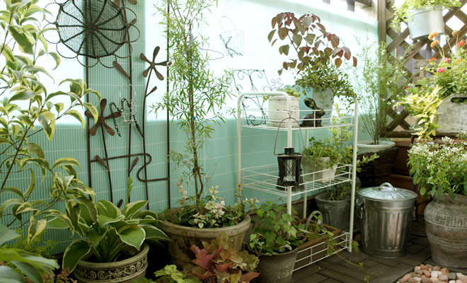 ハーブと植物を楽しむベランダとキッチンカウンター 東海市 F様邸 ジャルダン ファヴォリ Jardin Favori