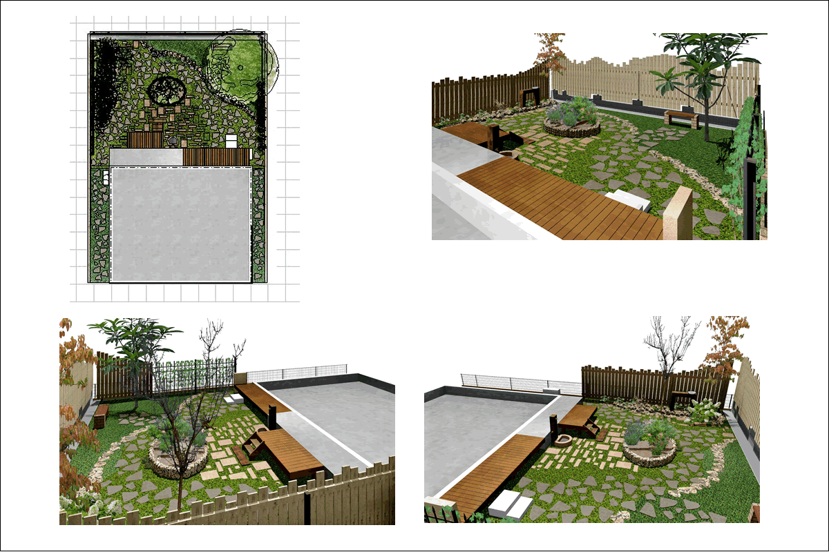 ガーデンデザインサンプル02雑木のナチュラルガーデン